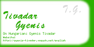 tivadar gyenis business card